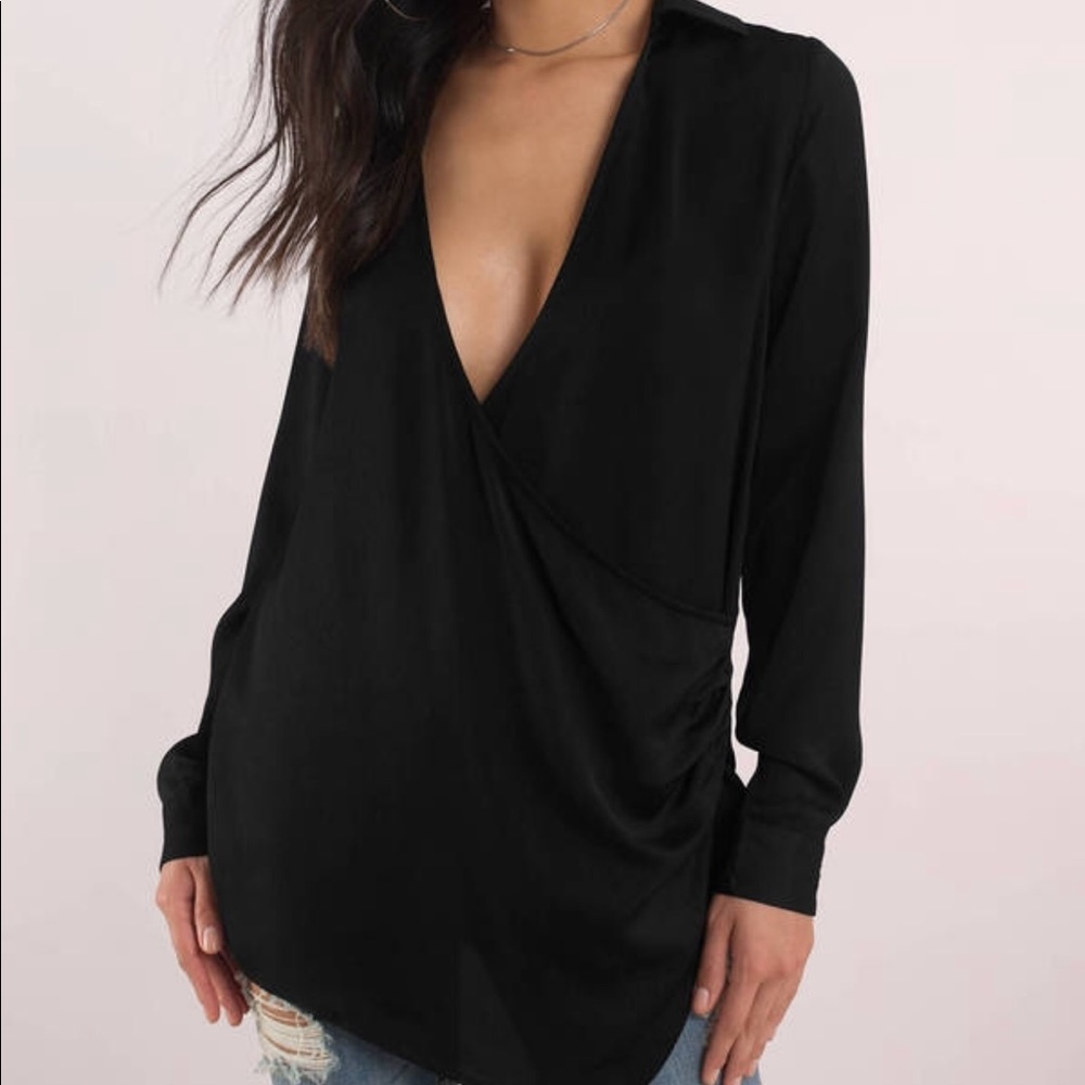 Toni Catalina Surplice Satin Blouse